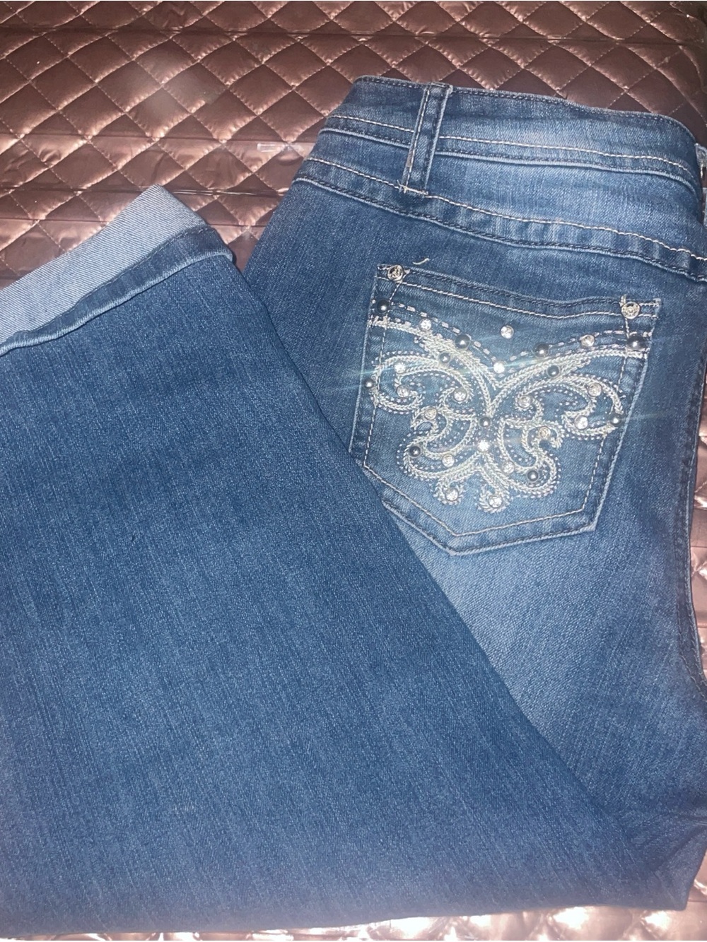 Earl Jeans Blue Boot Cut with Rhinestone Embellished Pocket